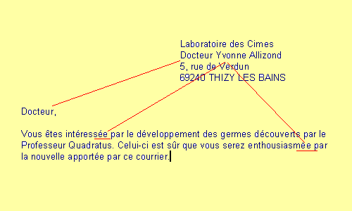 Lettre personnalis&eacute;e