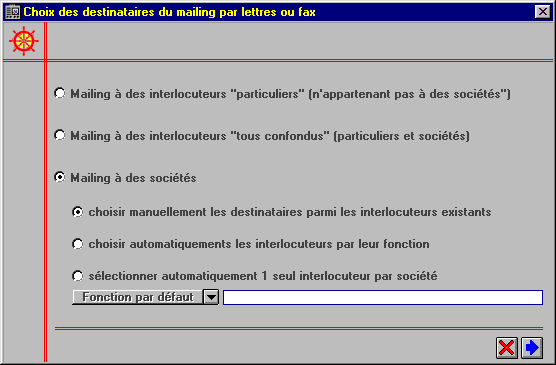 choix du type des destinataires